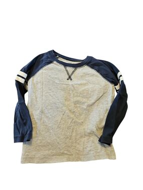 Kids Long Sleeve Raglan Tee - Gray & Navy Jumping Beans Size 3t
